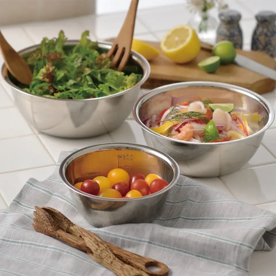 Set Of 5 Metal Mixing Bowls, Non Slip Nesting Whisking Bowls Set, Mixing Bowls For Salad Cooking Baking Food Container, Stackable Portable Cooking Nesting Storage Bowls For Home Kitchen Outdoor Camping, Rust-proof Food Storage Prep Bowl Set Of 5 Metal Mixing Bowls, Non Slip Nesting Whisking Bowls Set, Mixing Bowls For Salad Cooking Baking Food Container, Stackable Portable Cooking Nesting Storage Bowls For Home Kitchen Outdoor Camping, Rust-proof Food Storage Prep Bowl